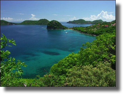 View of the bay of Pain de Sucre, Les Saintes, French Caribbean